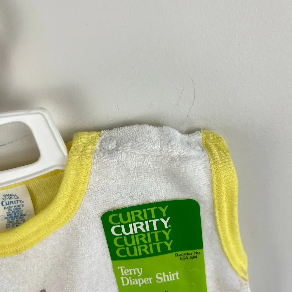 Vintage Curity Peek-A-Puppy Terry Diaper Shirt Set Small NWT